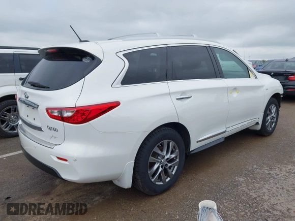 2014 Infiniti QX60 with VIN 5N1AL0MM2EC546616, listed as a IAAI auction lot 42134695 with 85,352 mi miles and . Bid and sale history available at DreamBid. Image 4.