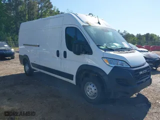 2023 Ram ProMaster Cargo Van with VIN 3C6LRVDG1PE583873, listed as a IAAI auction lot 42029442 with 95,142 mi miles. Bid and sale history available at carsss.com. Image 1.