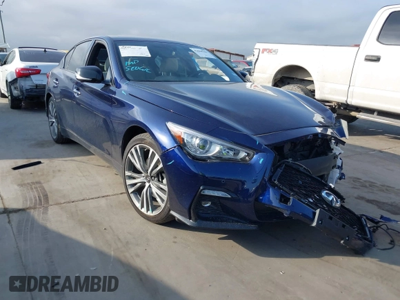 2024 Infiniti Q50 Sensory with VIN JN1EV7CP8RM601738, listed as a IAAI auction lot 42068560 with 10,154 mi miles and . Bid and sale history available at DreamBid. Image 1.