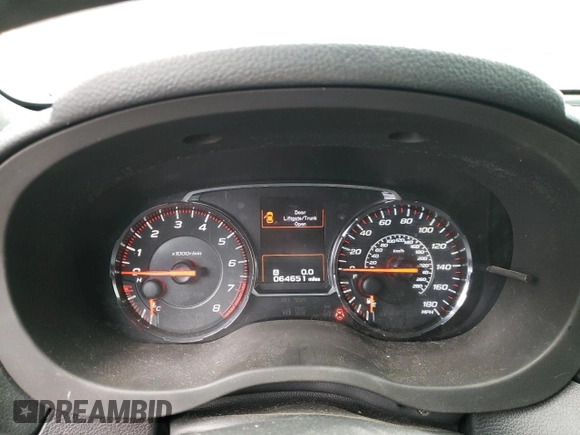 2018 Subaru WRX Premium with VIN JF1VA1C69J9804762, listed as a Copart auction lot 53458365 with 64,651 mi miles and Salvage Title. Bid and sale history available at carsss.com. Image 9.