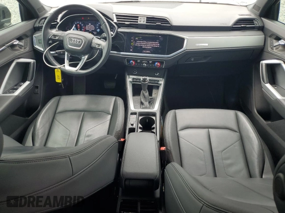 2021 Audi Q3 S line Premium with VIN WA1DECF39M1072069, listed as a Copart auction lot 56298265 with 35,763 mi miles and Salvage title. Bid and sale history available at DreamBid. Image 8.