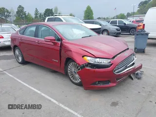 2014 Ford Fusion Titanium Hybrid with VIN 3FA6P0RU9ER349599, listed as a IAAI auction lot 41928864 with 94,312 mi miles. Bid and sale history available at carsss.com. Image 1.