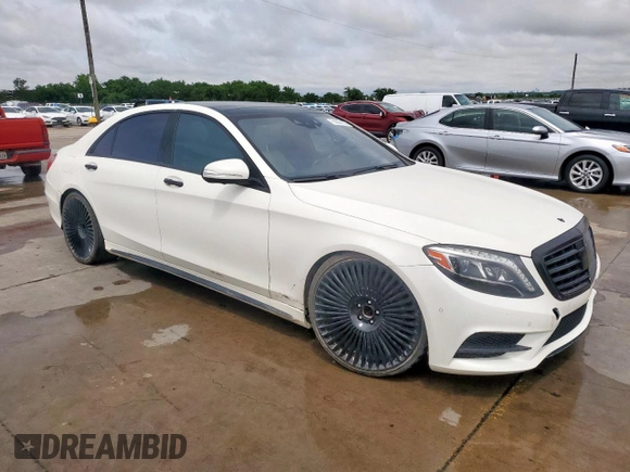 2015 Mercedes-Benz S 550 with VIN WDDUG8CB5FA146265, listed as a Copart auction lot 55994135 with 124,606 mi miles and Clean Title. Bid and sale history available at carsss.com. Image 4.