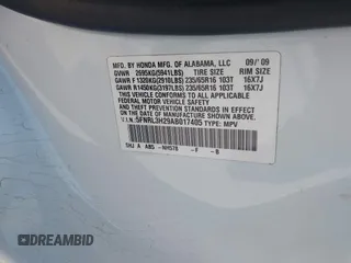 2010 Honda Odyssey LX z VIN 5FNRL3H29AB017405, wystawiony jako IAAI lot #41636159 z przebiegiem 187 667 mil mil oraz . Historia ofert i sprzedaży dostępna na DreamBid. Obrazek 9.