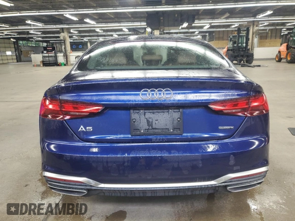 2023 Audi A5 Sportback S line Premium z VIN WAUDACF50PA054600, wystawiony jako Copart lot #56216885 z przebiegiem 23 802 mil mil oraz Szkoda całkowita • Salvage title. Historia ofert i sprzedaży dostępna na DreamBid. Obrazek 6.