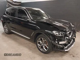 2024 BMW X3 xDrive30i with VIN 5UX53DP03R9T55598, listed as a IAAI auction lot 41223077 with 9,923 mi miles. Bid and sale history available at carsss.com. Image 1.
