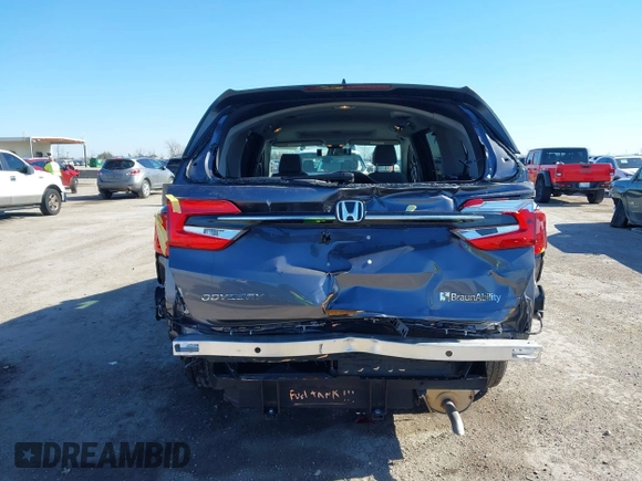 2024 Honda Odyssey EX-L with VIN 5FNRL6H63RB037259, listed as a IAAI auction lot 41665850 with 2,710 mi miles and . Bid and sale history available at DreamBid. Image 17.