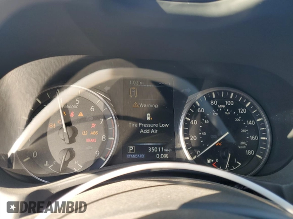 2023 Infiniti Q50 Red Sport 400 with VIN JN1FV7DP3PM570348, listed as a Copart auction lot 80996414 with 35,011 mi miles and Salvage Title. Bid and sale history available at DreamBid. Image 9.