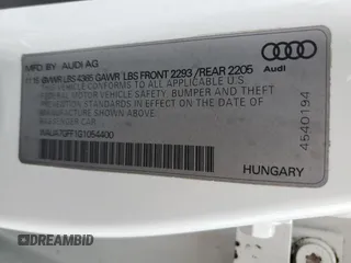 2016 Audi A3 1.8T Premium with VIN WAUA7GFF1G1054400, listed as a Copart auction lot 45084323 with 103,428 mi miles. Bid and sale history available at carsss.com. Image 13.