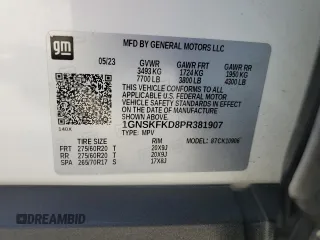 2023 Chevrolet Suburban Premier with VIN 1GNSKFKD8PR381907, listed as a Copart auction lot 66122014 with 13,563 mi miles and . Bid and sale history available at DreamBid. Image 13.
