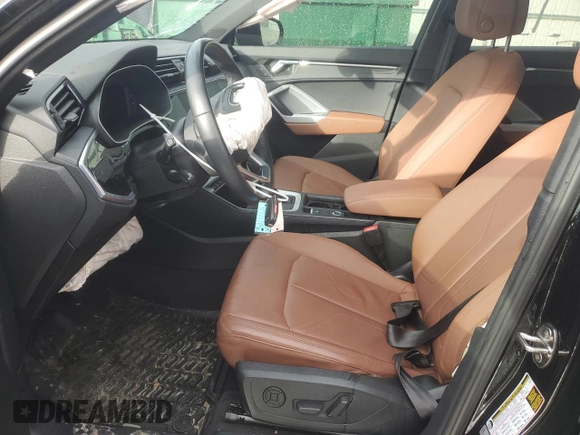 2022 Audi Q3 Premium with VIN WA1AUCF31N1033662, listed as a Copart auction lot 46417015 with 38,647 mi miles and Salvage Title. Bid and sale history available at carsss.com. Image 7.