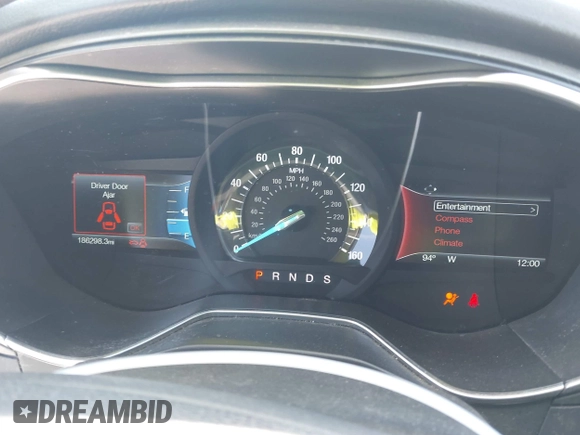 2016 Ford Fusion Titanium with VIN 3FA6P0K98GR196951, listed as a IAAI auction lot 42538508 with 186,298 mi miles and . Bid and sale history available at DreamBid. Image 7.