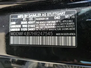 2017 Mercedes-Benz C 300 with VIN WDDWF4JB7HR247545, listed as a Copart auction lot 58122795 with 86,905 mi miles and Clean title. Bid and sale history available at DreamBid. Image 12.