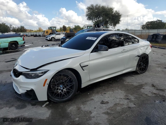 2019 BMW M4 with VIN WBS4Y9C59KAG66952, listed as a Copart auction lot 84016354 with 91,466 mi miles and Salvage Title. Bid and sale history available at carsss.com. Image 1.