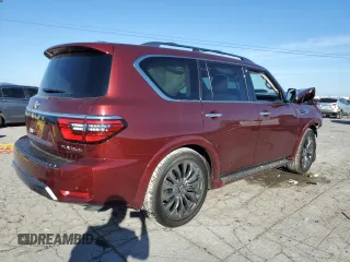 2024 Nissan Armada Platinum with VIN JN8AY2DB6R9852824, listed as a Copart auction lot 42947255 with 6,765 mi miles and Salvage Title. Bid and sale history available at carsss.com. Image 3.
