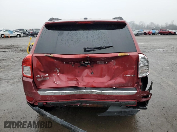 2011 Jeep Compass Limited with VIN 1J4NF5FB7BD164166, listed as a Copart auction lot 42516155 with 129,584 mi miles and Salvage Title. Bid and sale history available at carsss.com. Image 6.