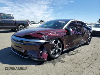 2023 Lucid Air Grand Touring z VIN 50EA1GBA1PA009192, wystawiony jako Copart lot #68173714 z przebiegiem 6021 mil mil oraz Szkody całkowita. Historia ofert i sprzedaży dostępna na DreamBid. Obrazek 1.