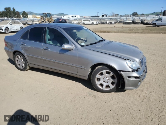 2005 Mercedes-Benz C 320 with VIN WDBRF64J15F602520, listed as a Copart auction lot 48212235 with 136,330 mi miles and Salvage Title. Bid and sale history available at DreamBid. Image 4.