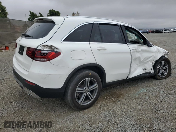 2020 Mercedes-Benz GLC 300 with VIN WDC0G8DB8LF698908, listed as a Copart auction lot 59491365 with 58,566 mi miles and Salvage title. Bid and sale history available at DreamBid. Image 3.