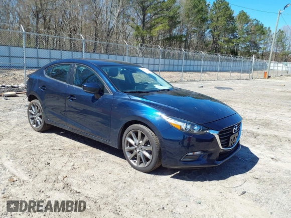 2018 Mazda 3 Touring with VIN 3MZBN1V36JM256934, listed as a IAAI auction lot 41828741 with 58,849 mi miles. Bid and sale history available at carsss.com. Image 1.