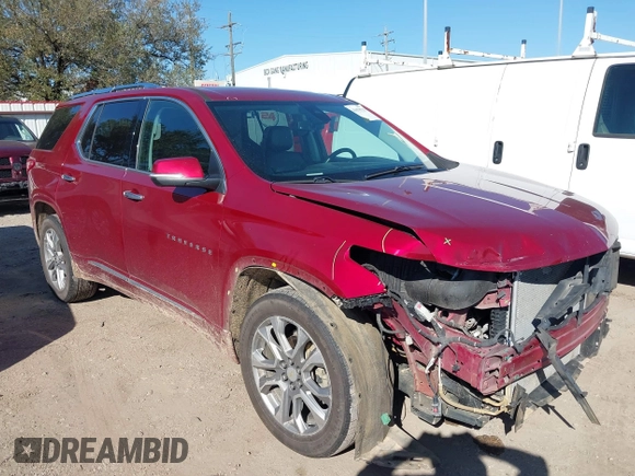 2021 Chevrolet Traverse Premier with VIN 1GNERKKW2MJ187256, listed as a IAAI auction lot 41678725 with 104,245 mi miles. Bid and sale history available at carsss.com. Image 1.