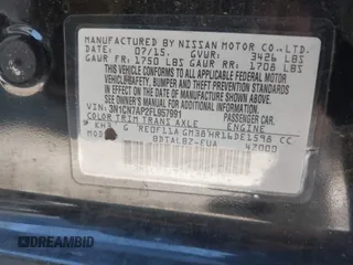 2015 Nissan Versa SV with VIN 3N1CN7AP2FL957991, listed as a IAAI auction lot 42060362 with 136,762 mi miles. Bid and sale history available at carsss.com. Image 9.