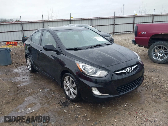 2013 Hyundai Accent GLS with VIN KMHCU4AE9DU379870, listed as a IAAI auction lot 41534029 with 102,610 mi miles. Bid and sale history available at carsss.com. Image 1.