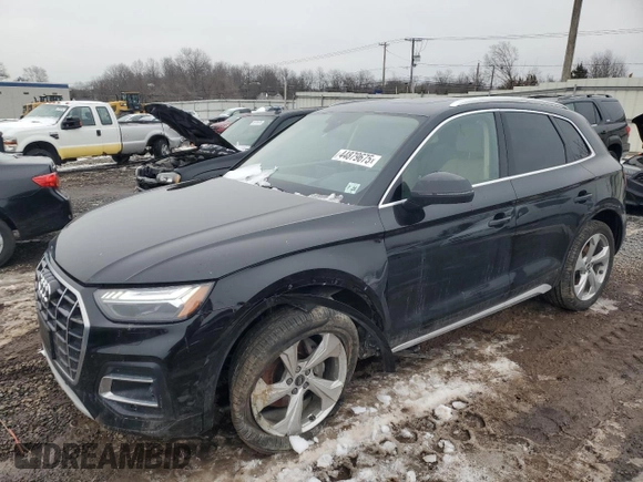 2021 Audi Q5 Prestige with VIN WA1CAAFY6M2114148, listed as a Copart auction lot 44879675 with 45,159 mi miles and Salvage Title. Bid and sale history available at carsss.com. Image 1.