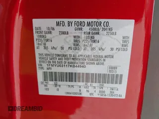 2007 Ford Escape XLT with VIN 1FMYU03117KB44940, listed as a IAAI auction lot 42148846 with 238,871 mi miles. Bid and sale history available at carsss.com. Image 9.