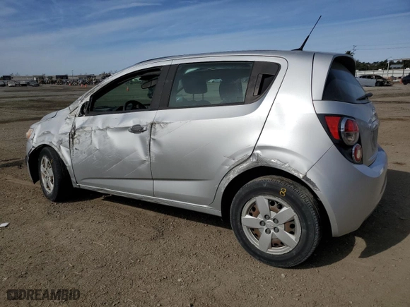 2013 Chevrolet Sonic LS with VIN 1G1JB6SH9D4215002, listed as a Copart auction lot 42182225 with 124,253 mi miles and Salvage Title. Bid and sale history available at carsss.com. Image 2.