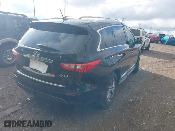 2014 Infiniti QX60 with VIN 5N1AL0MM3EC546351, listed as a IAAI auction lot 42196214 with 199,071 mi miles and . Bid and sale history available at DreamBid. Image 4.