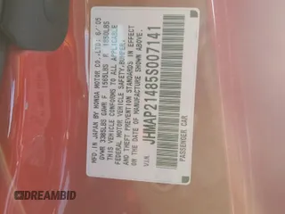 2005 Honda S2000 z VIN JHMAP21485S007141, wystawiony jako Copart lot #43928425 z przebiegiem 141 498 mil mil oraz Szkoda całkowita • Salvage title. Historia ofert i sprzedaży dostępna na DreamBid. Obrazek 12.