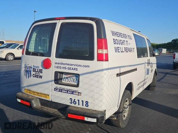 2013 Chevrolet Express Cargo with VIN 1GCWGFCA3D1147507, listed as a IAAI auction lot 42821437 with 234,091 mi miles and . Bid and sale history available at DreamBid. Image 15.