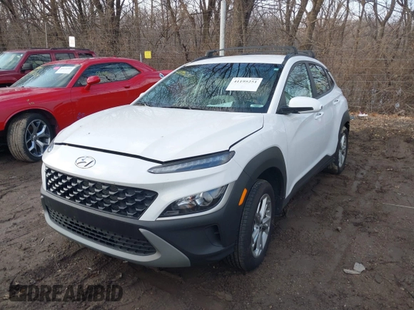 2023 Hyundai Kona SEL with VIN KM8K6CAB8PU051656, listed as a IAAI auction lot 41195251 with 8,890 mi miles. Bid and sale history available at carsss.com. Image 20.