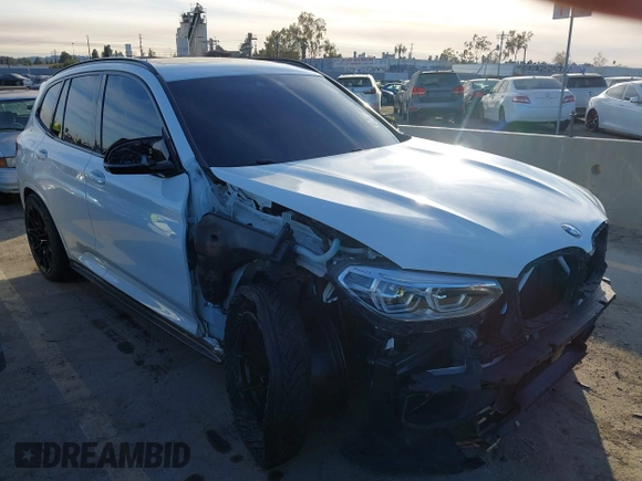 2021 BMW X3 M z VIN 5YMTS0C05M9D03595, wystawiony jako IAAI lot #41324012 z przebiegiem 38 157 mil mil oraz . Historia ofert i sprzedaży dostępna na DreamBid. Obrazek 1.