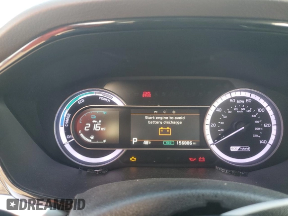 2020 Kia Niro LX with VIN KNDCB3LC4L5397881, listed as a Copart auction lot 44182495 with 156,886 mi miles and Salvage Title. Bid and sale history available at carsss.com. Image 9.