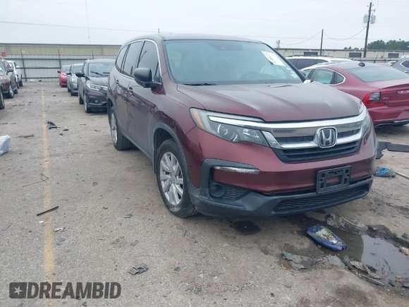 2019 Honda Pilot LX with VIN 5FNYF5H12KB023764, listed as a IAAI auction lot 41589629 with 66,879 mi miles. Bid and sale history available at carsss.com. Image 1.