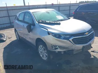 2020 Chevrolet Equinox LS with VIN 3GNAXHEV4LS595250, listed as a IAAI auction lot 41663763 with 64,965 mi miles. Bid and sale history available at carsss.com. Image 1.