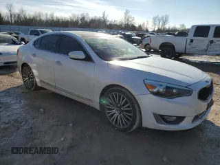 2014 Kia Cadenza Premium with VIN KNALN4D79E5131335, listed as a Copart auction lot 44814715 with 121,479 mi miles and Salvage Title. Bid and sale history available at carsss.com. Image 4.