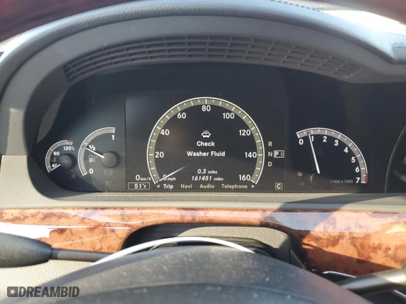2010 Mercedes-Benz S-Class S 550 with VIN WDDNG7BB4AA321100, listed as a Copart auction lot 44456305 with 161,451 mi miles and Salvage Title. Bid and sale history available at carsss.com. Image 9.
