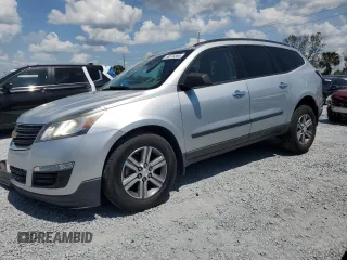 2017 Chevrolet Traverse LS z VIN 1GNKRFKD8HJ208528, wystawiony jako Copart lot #58573365 z przebiegiem 107 967 mil mil oraz Szkoda całkowita • Salvage title. Historia ofert i sprzedaży dostępna na DreamBid. Obrazek 1.
