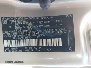 2017 Toyota Sienna XLE Auto Access Seat with VIN 5TDYZ3DC4HS862189, listed as a IAAI auction lot 41989366 with 58,879 mi miles. Bid and sale history available at carsss.com. Image 9.
