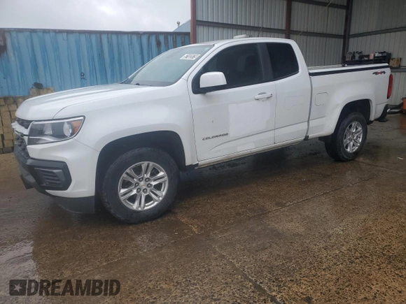 2021 Chevrolet Colorado 4WD LT with VIN 1GCHTCEAXM1253310, listed as a Copart auction lot 52182075 with 72,583 mi miles and Clean Title. Bid and sale history available at carsss.com. Image 1.