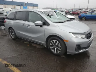 2025 Honda Odyssey EX-L with VIN 5FNRL6H61SB011863, listed as a Copart auction lot 80613394 with 3,737 mi miles and Clean Title. Bid and sale history available at carsss.com. Image 4.