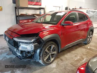 2021 Hyundai Kona Limited with VIN KM8K33A56MU601001, listed as a IAAI auction lot 41376076 with 33,169 mi miles. Bid and sale history available at carsss.com. Image 2.
