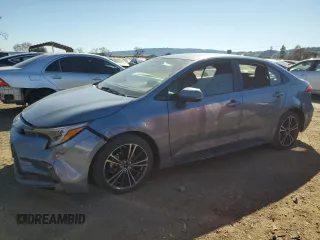 2023 Toyota Corolla Hybrid LE with VIN JTDBCMFE7P3013461, listed as a Copart auction lot 46107765 with 90,344 mi miles and Salvage Title. Bid and sale history available at carsss.com. Image 1.