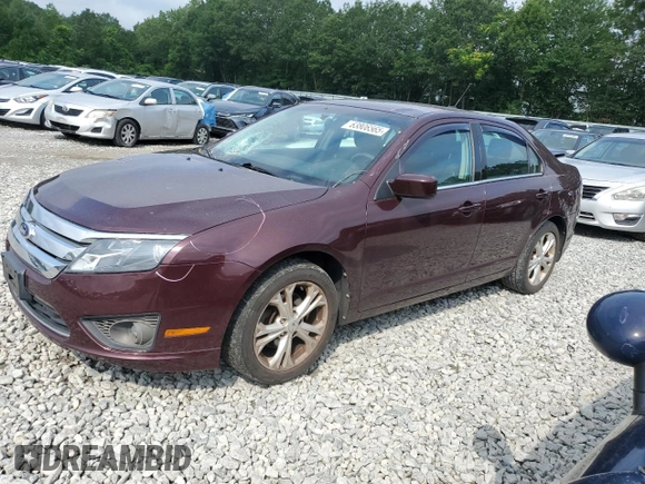 2012 Ford Fusion SE with VIN 3FAHP0HA4CR370258, listed as a Copart auction lot 63806565 with 59,027 mi miles and Clean title. Bid and sale history available at DreamBid. Image 1.