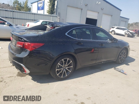 2020 Acura TLX with VIN 19UUB2F34LA000303, listed as a Copart auction lot 43458455 with 48,994 mi miles and Salvage Title. Bid and sale history available at carsss.com. Image 3.