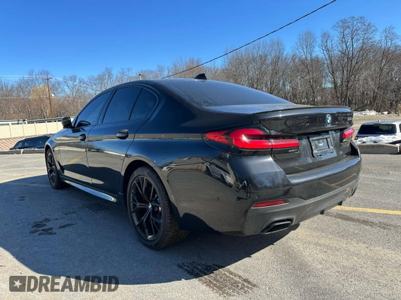 2021 BMW 5 Series 530e with VIN WBA13AG00MCG70580, listed as a Copart auction lot 48735115 with 74,628 mi miles and Clean Title. Bid and sale history available at carsss.com. Image 2.