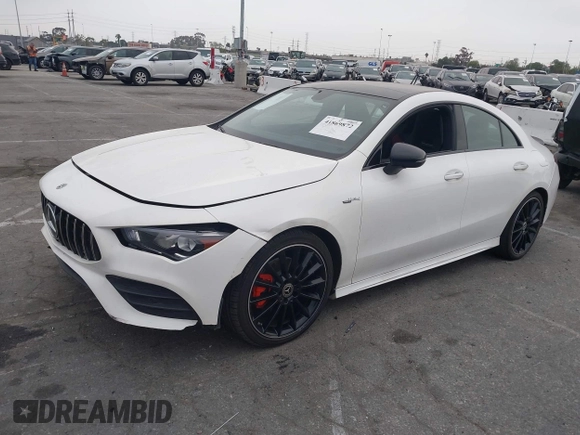 2022 Mercedes-Benz CLA with VIN W1K5J4GB8NN313749, listed as a IAAI auction lot 41869872 with 46,684 mi miles. Bid and sale history available at carsss.com. Image 2.
